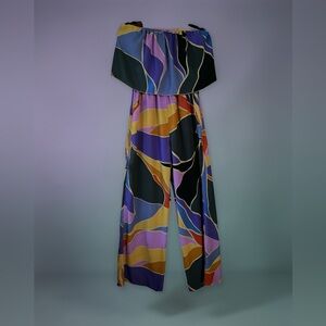 Akira Multicolor Abstract Wide-Leg Jumpsuit Pants